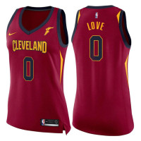 Women's Cleveland Cavaliers #0 Kevin Love Wine Icon Jersey