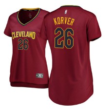 Women's Cleveland Cavaliers #26 Kyle Korver Maroon Icon Jersey