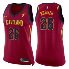 Women's Cleveland Cavaliers #26 Kyle Korver Wine Icon Jersey