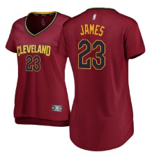 Women's LeBron James Cavaliers Icon Edition Maroon Replica Jersey