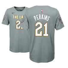 Youth Kendrick Perkins Cavaliers #21 City Edition Gray T-Shirt