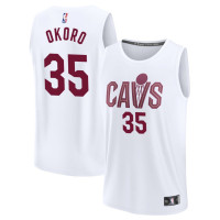 Youth Cleveland Cavaliers #35 Isaac Okoro Fast Break Replica Association Edition White Edition Jersey
