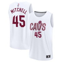 Youth Cleveland Cavaliers #45 Donovan Mitchell Fast Break Replica Association Edition White Edition Jersey